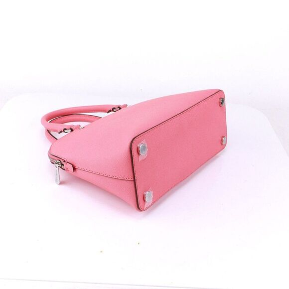 NWT Michael Kors Saffiano Leather Cindy Medium Satchel Bag Tote Coral $258 - Picture 5 of 10